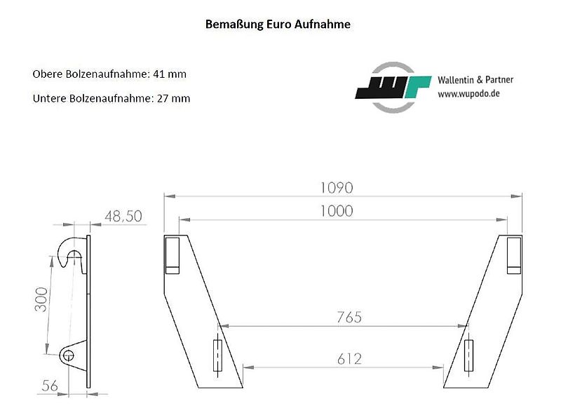 www.wupodo.de - Wallentin & Partner GmbH Frontladerschaufel 2,15 m GM Euroaufnahme | Alö Original