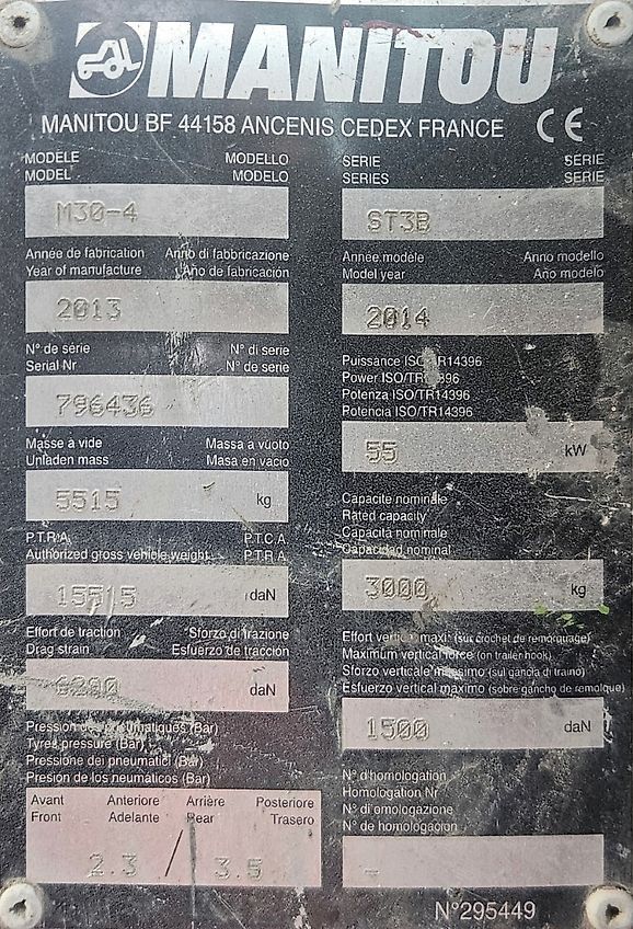 Manitou M30-4 Rough Terrain Forklift