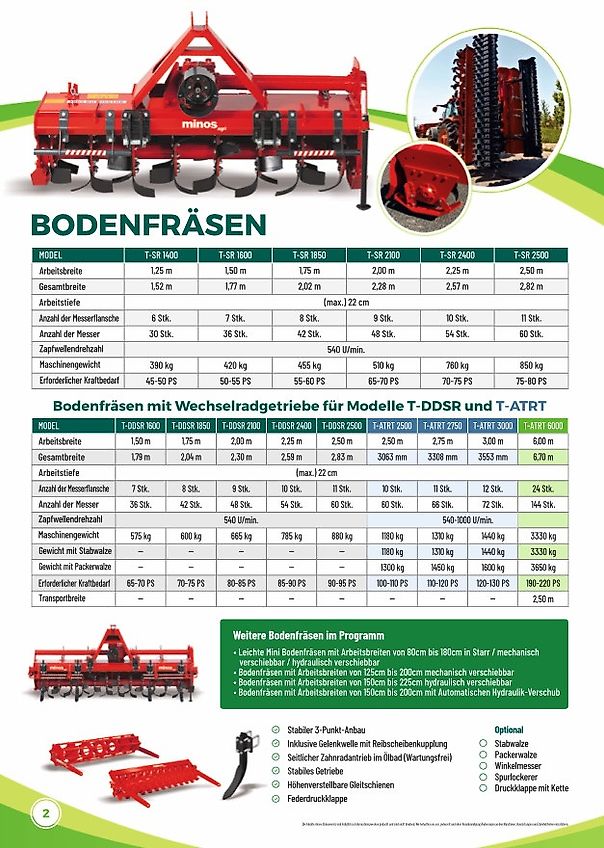 Minos Agri Bodenfräse T-SR-2100
